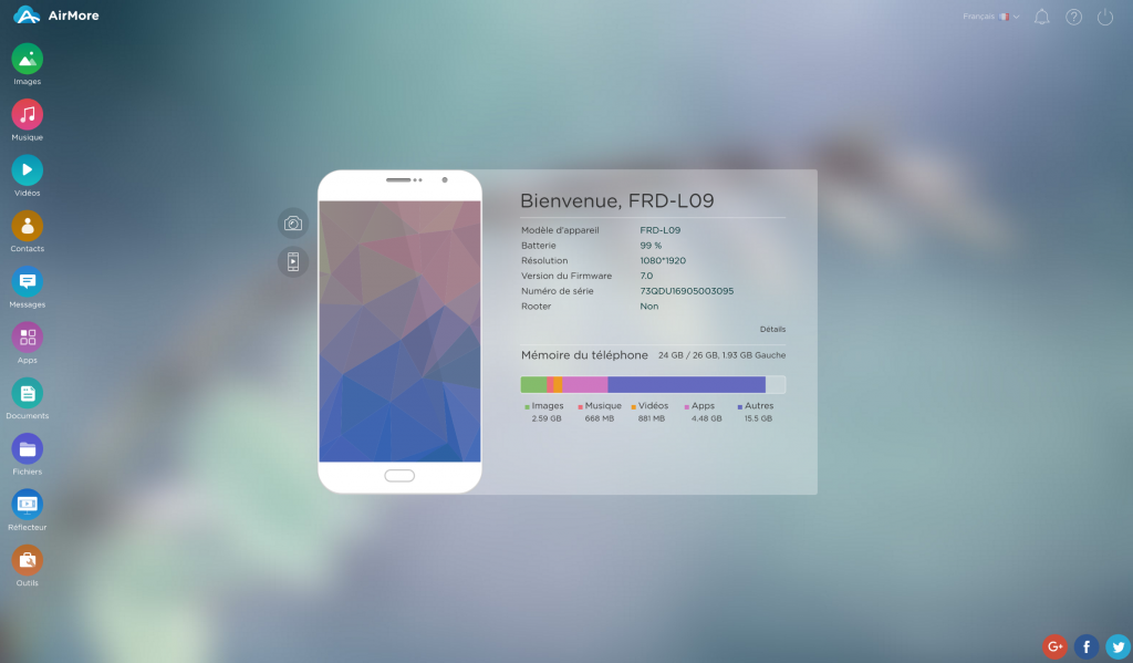AirMore: Accéder aux données de votre Smartphone Android et IOS depuis un PC