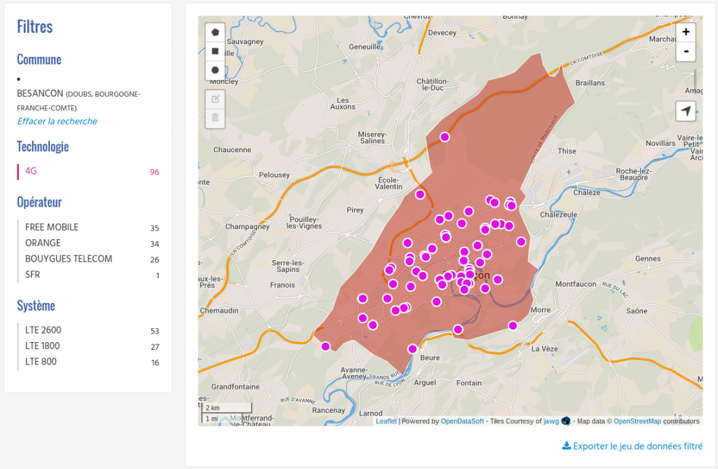 l’ANFR lance une carte interactive des toutes les antennes mobile en France