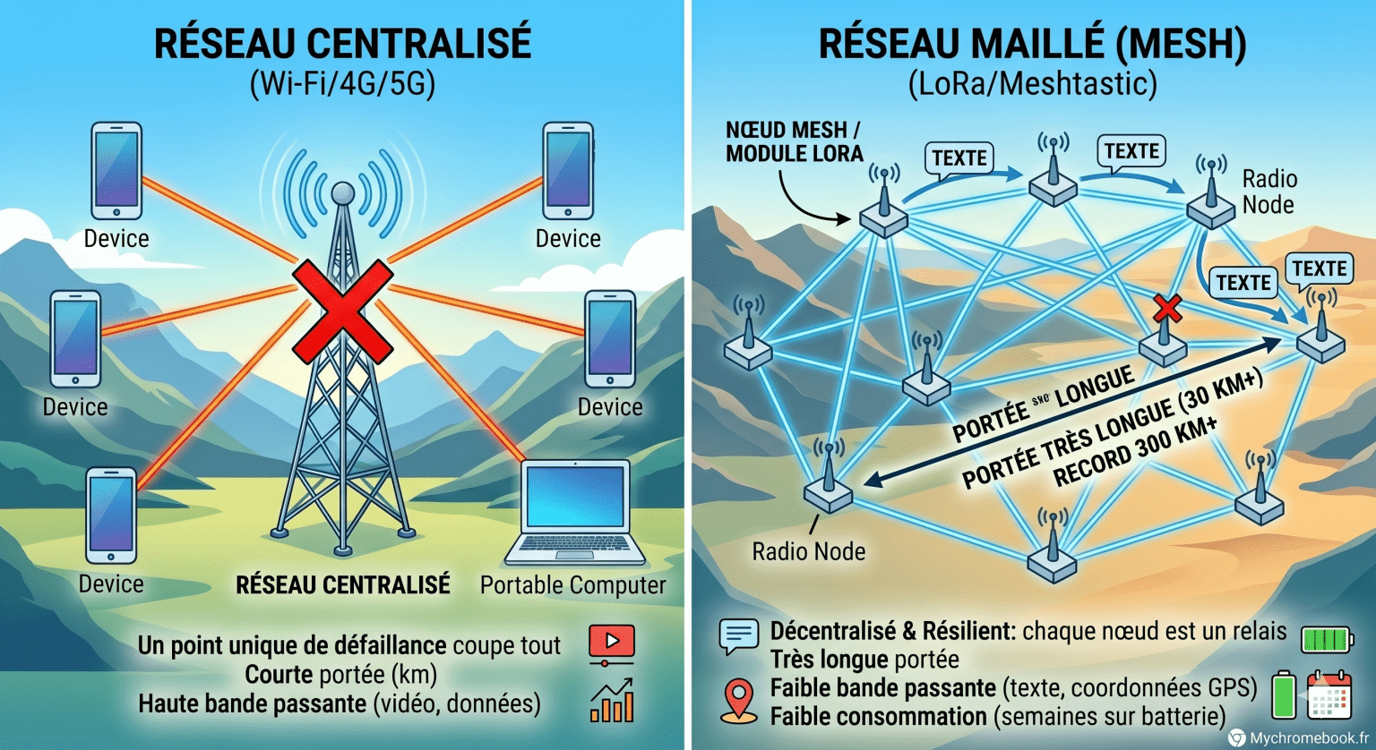 Telecom Mesh Réseau mesh mobile et Meshtastic : guide complet pour communiquer sans ...